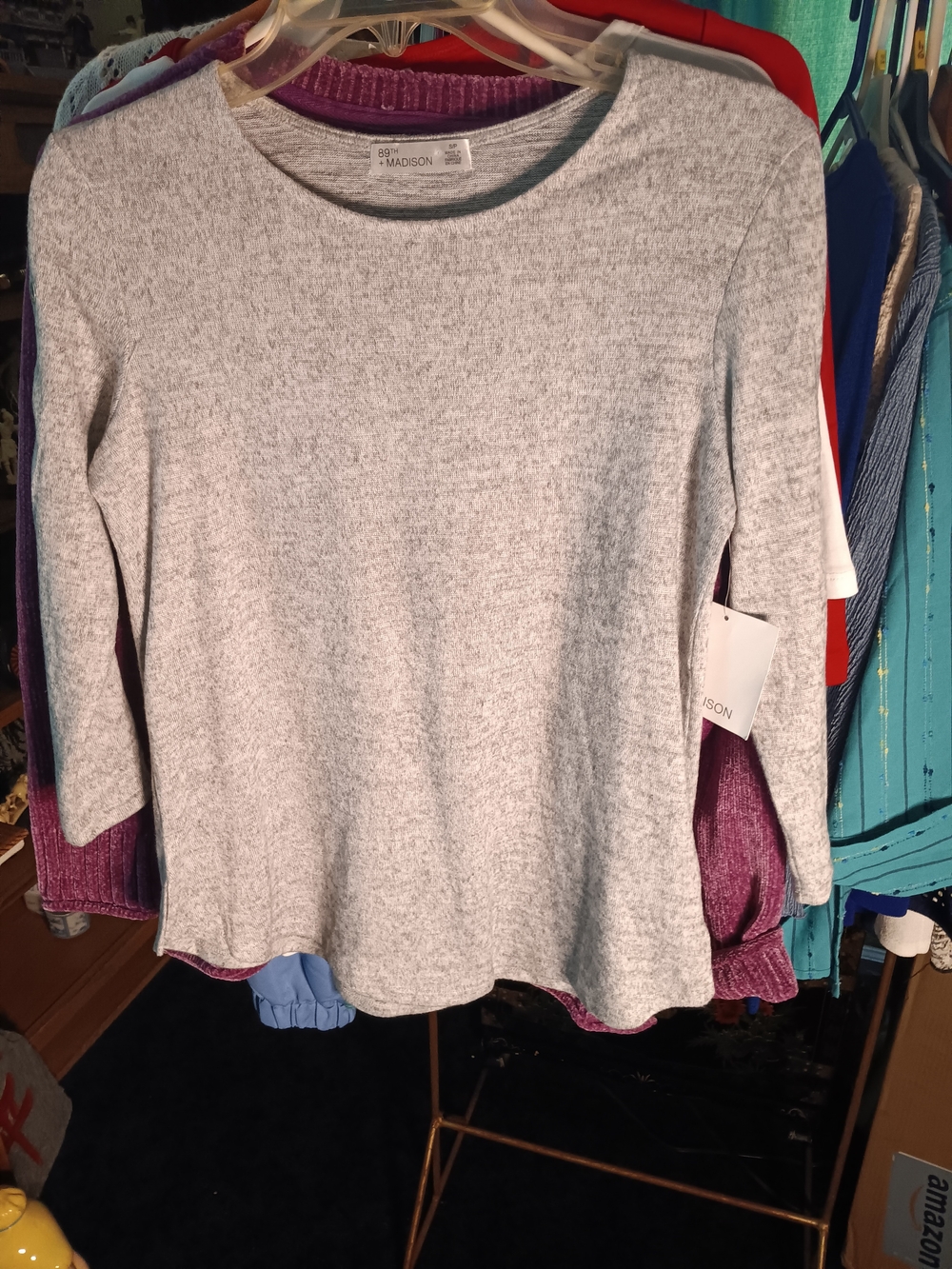 89th & Madison Light Gray Crewneck Sweater